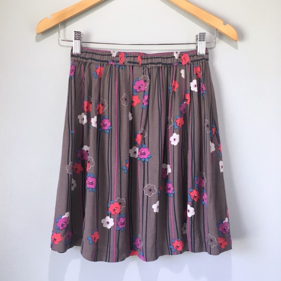 UO Floral Print Grey Skater Skirt Cooperative - Picture 7 of 7